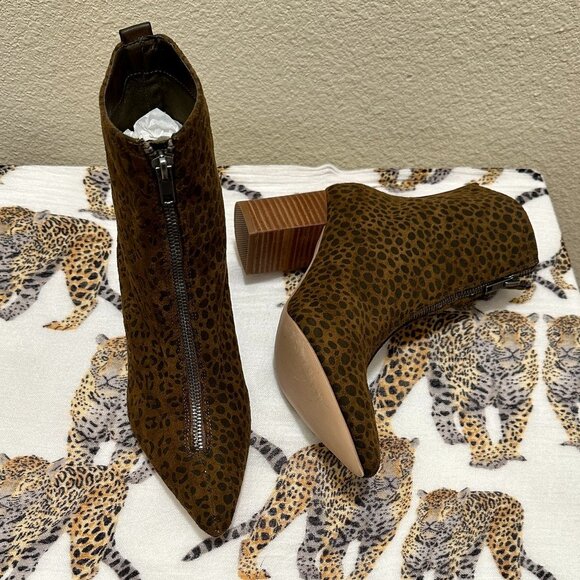 Coconuts By Matisse Clarissa Ankle Boots Size 7.5 Pointy Toe Faux Leopard Print - Picture 14 of 15